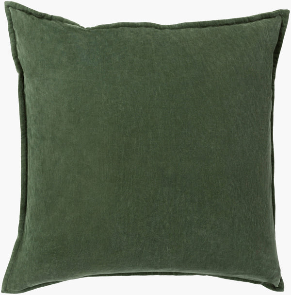 Surya Cotton Velvet Accent Pillow - 18" Plush Decorative Cushion For Modern Home Elegance & Comfort Green Cotton,Cotton Cv008-1818