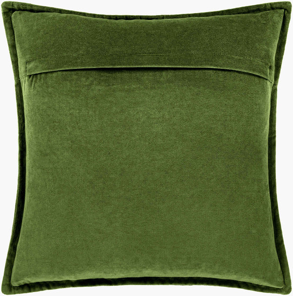 Surya Cotton Velvet Accent Pillow - 18" Plush Decorative Cushion For Modern Home Elegance & Comfort Green Cotton,Cotton Cv008-1818