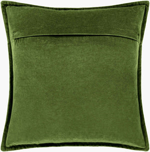 Surya Cotton Velvet Accent Pillow - 18" Plush Decorative Cushion For Modern Home Elegance & Comfort Green Cotton,Cotton Cv008-2222p