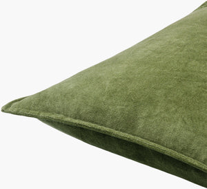 Surya Cotton Velvet Accent Pillow - 18" Plush Decorative Cushion For Modern Home Elegance & Comfort Green Cotton,Cotton Cv008-1818