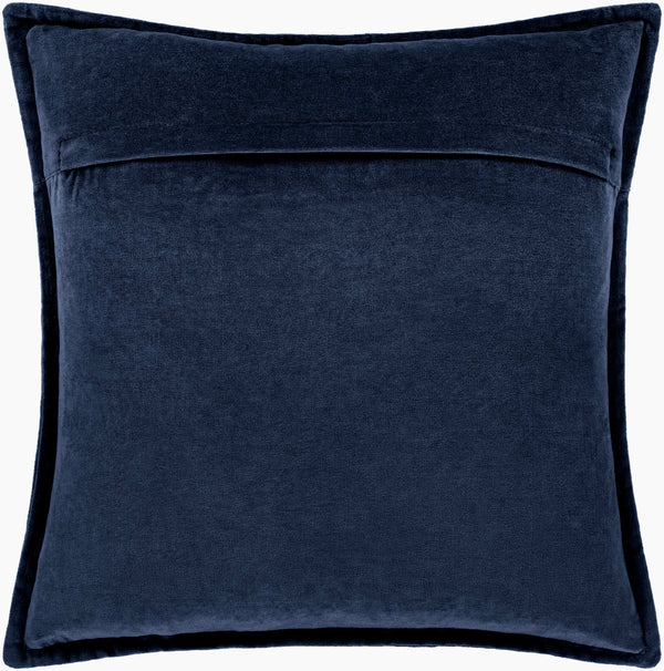 Surya Cotton Velvet Accent Pillow - 18" Plush Decorative Cushion For Modern Home Elegance & Comfort Navy Cotton,Cotton Cv009-2222