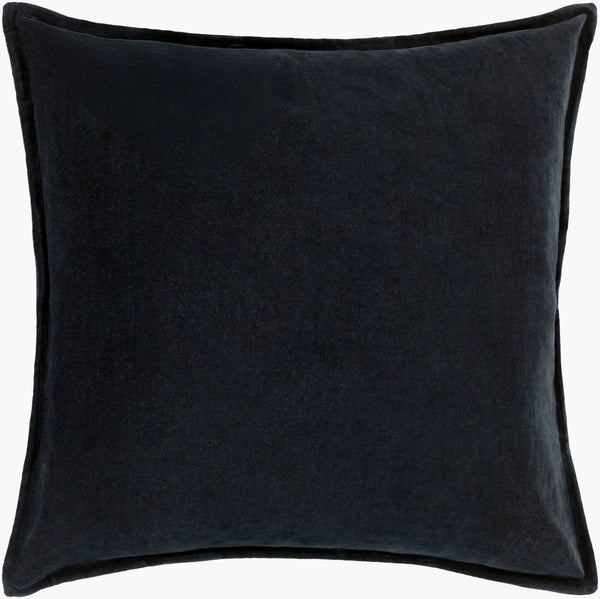 Surya Cotton Velvet Accent Pillow - 18" Plush Decorative Cushion For Modern Home Elegance & Comfort Black Cotton,Cotton Cv012-2222d