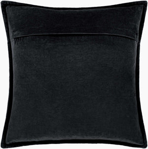 Surya Cotton Velvet Lumbar Pillow 13"L X 19"W – Plush, Minimalist Elegance For Stylish Home Décor Black Cotton,Cotton Cv012-1320p