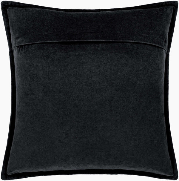 Surya Cotton Velvet Lumbar Pillow 13"L X 19"W – Plush, Minimalist Elegance For Stylish Home Décor Black Cotton,Cotton Cv012-1320p