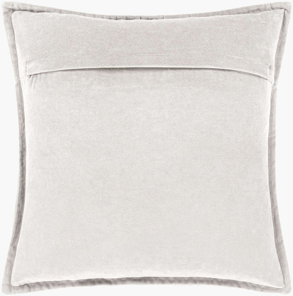 Surya Cotton Velvet Accent Pillow - 18" Plush Decorative Cushion For Modern Home Elegance & Comfort Gray Cotton,Cotton Cv013-2222d