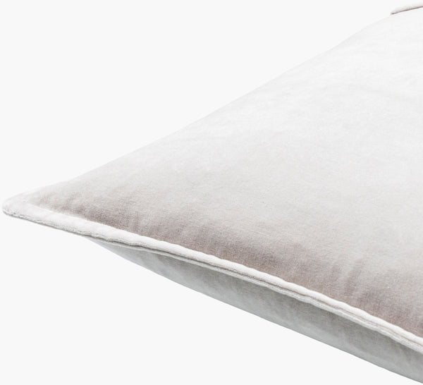 Surya Cotton Velvet Lumbar Pillow 13"L X 19"W – Plush, Minimalist Elegance For Stylish Home Décor Gray Cotton,Cotton Cv013-1320