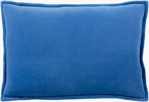 Surya Cotton Velvet Lumbar Pillow 13"L X 19"W – Plush, Minimalist Elegance For Stylish Home Décor Blue Cotton,Cotton Cv014-1320