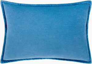 Surya Cotton Velvet Lumbar Pillow 13"L X 19"W – Plush, Minimalist Elegance For Stylish Home Décor Blue Cotton,Cotton Cv015-1320