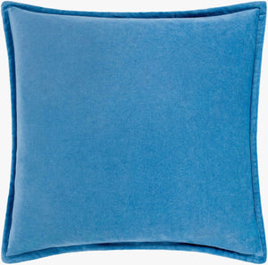 Surya Cotton Velvet Accent Pillow - 18" Plush Decorative Cushion For Modern Home Elegance & Comfort Blue Cotton,Cotton Cv015-1818d