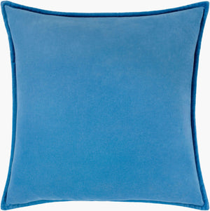 Surya Cotton Velvet Accent Pillow - 18" Plush Decorative Cushion For Modern Home Elegance & Comfort Blue Cotton,Cotton Cv015-2222p