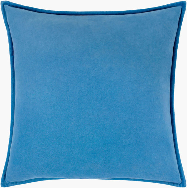 Surya Cotton Velvet Accent Pillow - 18" Plush Decorative Cushion For Modern Home Elegance & Comfort Blue Cotton,Cotton Cv015-2222p
