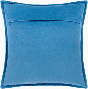 Surya Cotton Velvet Accent Pillow - 18" Plush Decorative Cushion For Modern Home Elegance & Comfort Blue Cotton,Cotton Cv015-1818p