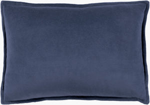 Surya Cotton Velvet Lumbar Pillow 13"L X 19"W – Plush, Minimalist Elegance For Stylish Home Décor Blue Cotton,Cotton Cv016-1320