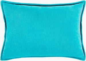 Surya Cotton Velvet Lumbar Pillow 13"L X 19"W – Plush, Minimalist Elegance For Stylish Home Décor Blue Cotton,Cotton Cv019-1320p