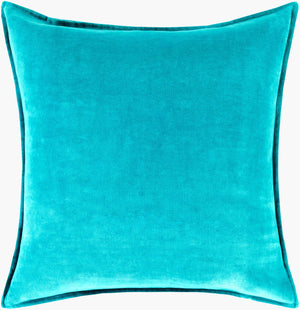 Surya Cotton Velvet Accent Pillow - 18" Plush Decorative Cushion For Modern Home Elegance & Comfort Blue Cotton,Cotton Cv019-1818p