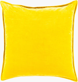 Surya Cotton Velvet Accent Pillow - 18" Plush Decorative Cushion For Modern Home Elegance & Comfort Yellow Cotton,Cotton Cv020-2020p