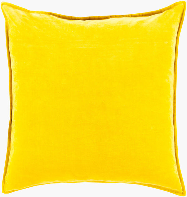 Surya Cotton Velvet Accent Pillow - 18" Plush Decorative Cushion For Modern Home Elegance & Comfort Yellow Cotton,Cotton Cv020-2020d