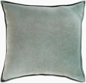 Surya Cotton Velvet Accent Pillow - 18" Plush Decorative Cushion For Modern Home Elegance & Comfort Gray Cotton,Cotton Cv021-1818d