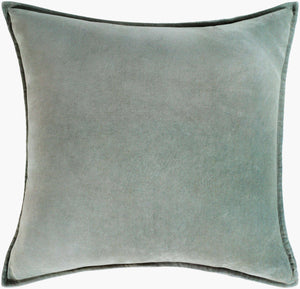 Surya Cotton Velvet Accent Pillow - 18" Plush Decorative Cushion For Modern Home Elegance & Comfort Gray Cotton,Cotton Cv021-2222