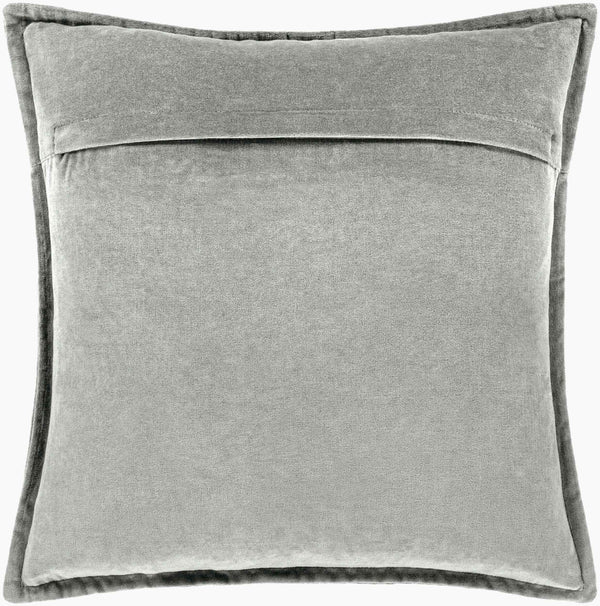 Surya Cotton Velvet Accent Pillow - 18" Plush Decorative Cushion For Modern Home Elegance & Comfort Gray Cotton,Cotton Cv021-2020p