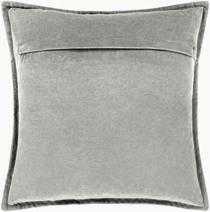 Surya Cotton Velvet Accent Pillow - 18" Plush Decorative Cushion For Modern Home Elegance & Comfort Gray Cotton,Cotton Cv021-2020d