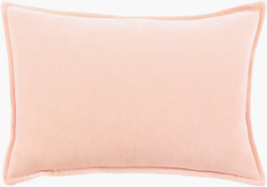 Surya Cotton Velvet Lumbar Pillow 13"L X 19"W – Plush, Minimalist Elegance For Stylish Home Décor Peach Cotton,Cotton Cv029-1319d