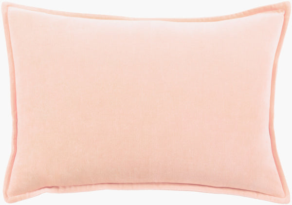 Surya Cotton Velvet Lumbar Pillow 13"L X 19"W – Plush, Minimalist Elegance For Stylish Home Décor Peach Cotton,Cotton Cv029-1319d