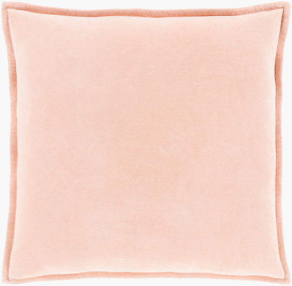 Surya Cotton Velvet Accent Pillow - 18" Plush Decorative Cushion For Modern Home Elegance & Comfort Peach Cotton,Cotton Cv029-2222