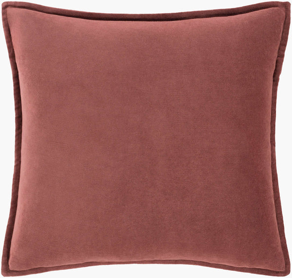 Surya Cotton Velvet Accent Pillow - 18" Plush Decorative Cushion For Modern Home Elegance & Comfort Red Cotton,Cotton Cv030-2222p