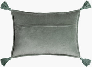 Surya Cotton Velvet Lumbar Pillow 13"L X 19"W – Plush, Minimalist Elegance For Stylish Home Décor Sage Cotton,Cotton Cv047-1319d
