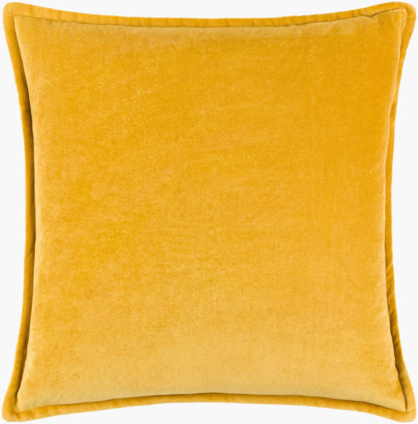 Surya Cotton Velvet Accent Pillow - 18" Plush Decorative Cushion For Modern Home Elegance & Comfort Yellow Cotton,Cotton Cv050-2020p