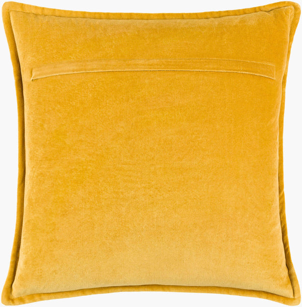 Surya Cotton Velvet Accent Pillow - 18" Plush Decorative Cushion For Modern Home Elegance & Comfort Yellow Cotton,Cotton Cv050-1818d