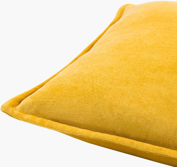 Surya Cotton Velvet Accent Pillow - 18" Plush Decorative Cushion For Modern Home Elegance & Comfort Yellow Cotton,Cotton Cv050-1818d