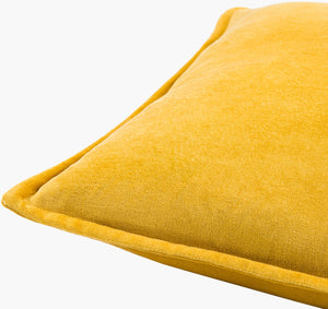 Surya Cotton Velvet Accent Pillow - 18" Plush Decorative Cushion For Modern Home Elegance & Comfort Yellow Cotton,Cotton Cv050-1818p