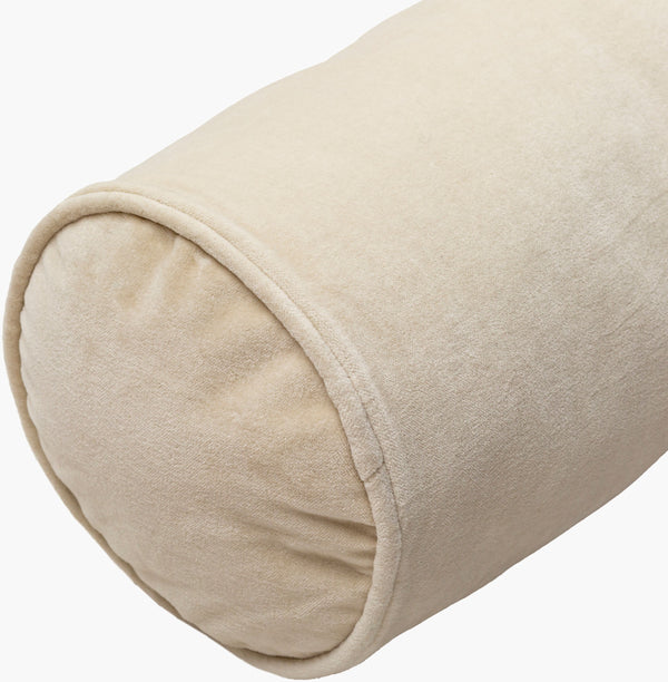 Surya Cotton Velvet Bolster Pillow - 7"L X 21"W Minimalist Design For Comfort & Style In Any Space Oatmeal Cotton,Cotton Cv051-721
