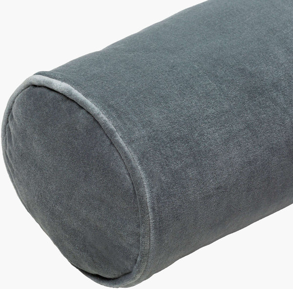 Surya Cotton Velvet Bolster Pillow - 7"L X 21"W Minimalist Design For Comfort & Style In Any Space Charcoal Cotton,Cotton Cv053-721