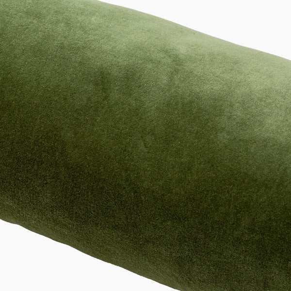 Surya Cotton Velvet Bolster Pillow - 7"L X 21"W Minimalist Design For Comfort & Style In Any Space Medium Green Cotton,Cotton Cv056-721