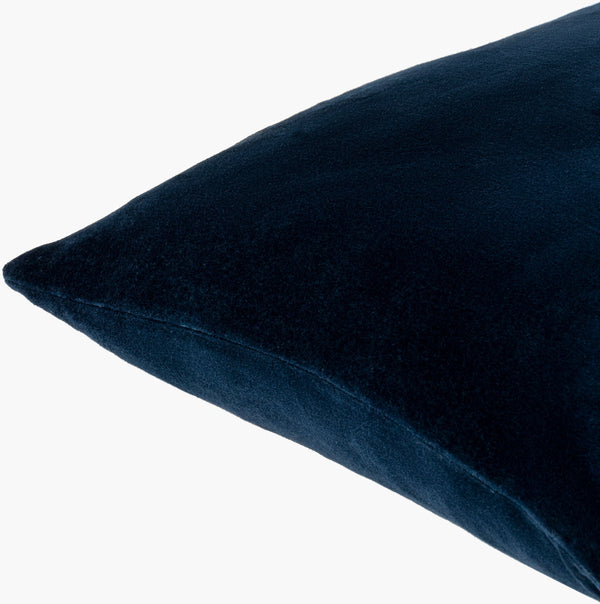 Surya Cotton Velvet Accent Pillow - 18" Plush Decorative Cushion For Modern Home Elegance & Comfort Midnight Blue Cotton,Cotton Cv057-2020p