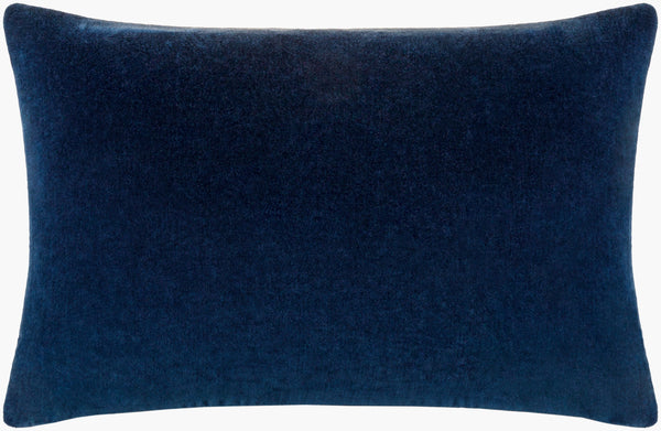 Surya Cotton Velvet Lumbar Pillow 13"L X 19"W – Plush, Minimalist Elegance For Stylish Home Décor Midnight Blue Cotton,Cotton Cv057-1320d