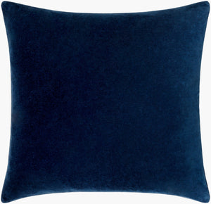 Surya Cotton Velvet Accent Pillow - 18" Plush Decorative Cushion For Modern Home Elegance & Comfort Midnight Blue Cotton,Cotton Cv057-2020p