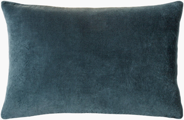 Surya Cotton Velvet Accent Pillow - 18" Plush Decorative Cushion For Modern Home Elegance & Comfort Slate Gray Cotton,Cotton Cv058-1818p