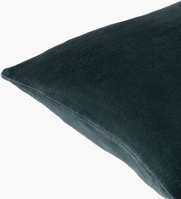 Surya Cotton Velvet Lumbar Pillow 13"L X 19"W – Plush, Minimalist Elegance For Stylish Home Décor Slate Gray Cotton,Cotton Cv058-1320