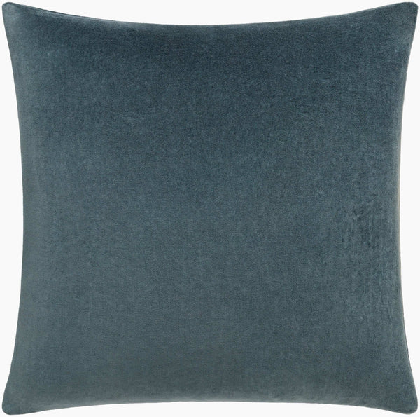 Surya Cotton Velvet Accent Pillow - 18" Plush Decorative Cushion For Modern Home Elegance & Comfort Slate Gray Cotton,Cotton Cv058-1818d