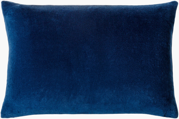 Surya Cotton Velvet Lumbar Pillow 13"L X 19"W – Plush, Minimalist Elegance For Stylish Home Décor Midnight Blue Cotton,Cotton Cv059-1320