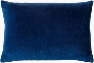 Surya Cotton Velvet Accent Pillow - 18" Plush Decorative Cushion For Modern Home Elegance & Comfort Midnight Blue Cotton,Cotton Cv059-2222p