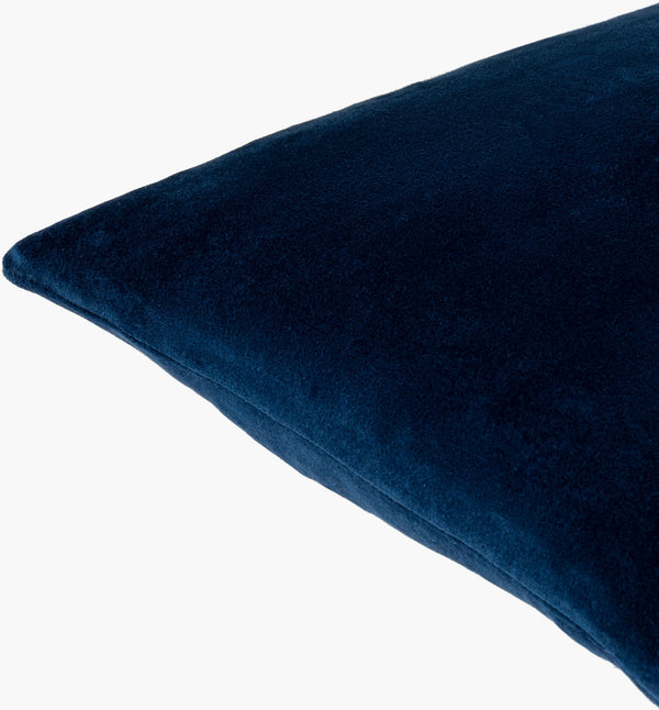 Surya Cotton Velvet Lumbar Pillow 13"L X 19"W – Plush, Minimalist Elegance For Stylish Home Décor Midnight Blue Cotton,Cotton Cv059-1320p