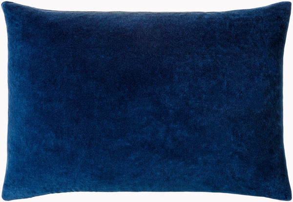 Surya Cotton Velvet Lumbar Pillow 13"L X 19"W – Plush, Minimalist Elegance For Stylish Home Décor Midnight Blue Cotton,Cotton Cv059-1320