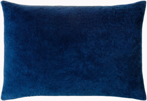 Surya Cotton Velvet Lumbar Pillow 13"L X 19"W – Plush, Minimalist Elegance For Stylish Home Décor Midnight Blue Cotton,Cotton Cv059-1320p