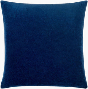 Surya Cotton Velvet Accent Pillow - 18" Plush Decorative Cushion For Modern Home Elegance & Comfort Midnight Blue Cotton,Cotton Cv059-2222d