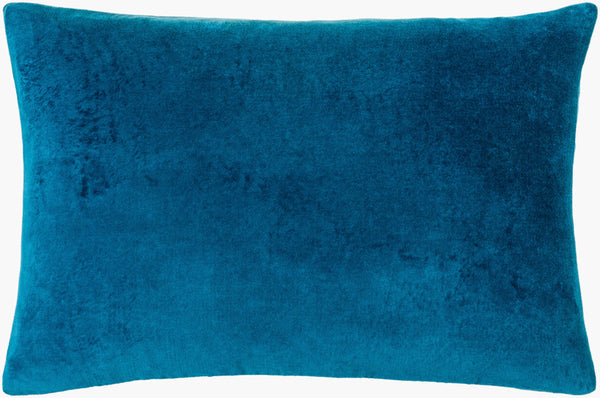 Surya Cotton Velvet Lumbar Pillow 13"L X 19"W – Plush, Minimalist Elegance For Stylish Home Décor Teal Cotton,Cotton Cv061-1320p